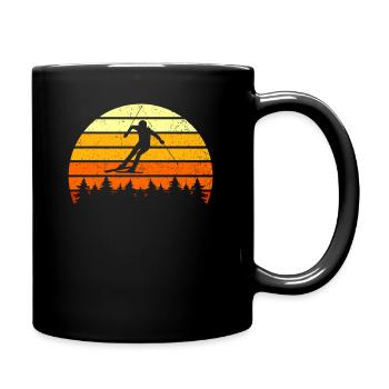 Ski Retro - Tasse einfarbig - Schwarz - Rechts