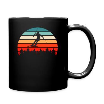 Ski Rétro - Mug uni - noir - Droite