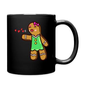 Lebkuchenfrau Partnerlook Pärchen Weihnachten - Tasse einfarbig - Schwarz - Rechts