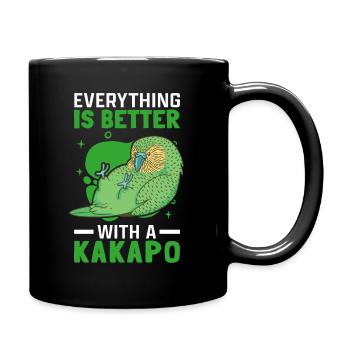 Better with Kakapo New Zealand flightless Kakapo - Full Colour Mug - black - Right