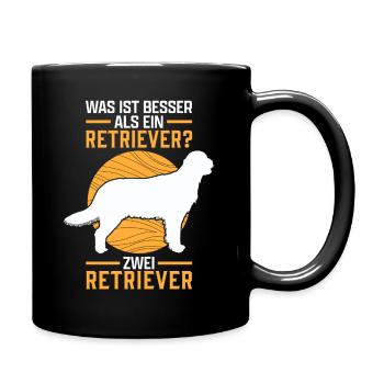 Zwei Flat Coated Retriever sind besser - Tasse einfarbig - Schwarz - Rechts