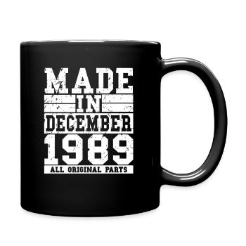 1989 Anniversaire Décembre Vintage Dicton - Mug uni - noir - Droite