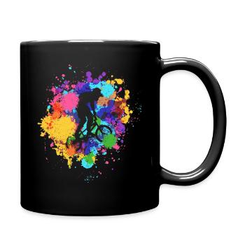 BMX Kleidung Kinder, Erwachsene BMX Geschenk - Tasse einfarbig - Schwarz - Rechts