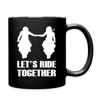Bikercouple Let's ride together Motorrad Pärchen - Tasse einfarbig - Schwarz - Rechts