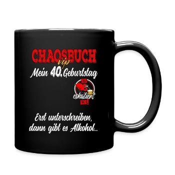 40. Geburtstag Herren Damen Party Gästebuch - Tasse einfarbig - Schwarz - Rechts