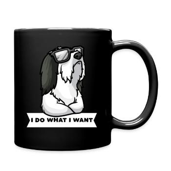 Chien Collie barbu têtu Highland Collie - Mug uni - noir - Droite