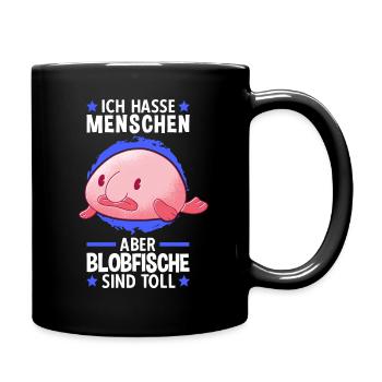 Blobfische sind toll Meme hässlicher Blobfisch - Tasse einfarbig - Schwarz - Rechts
