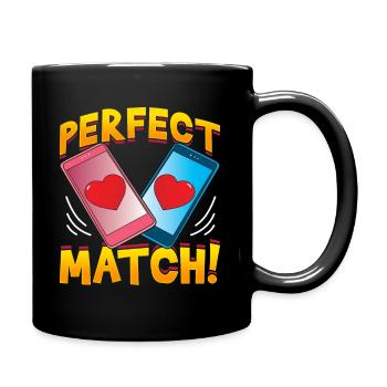 Perfect Match - Online Dating - Couple Matching - Full Colour Mug - black - Right