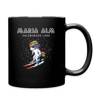 Maria Alm Salzburger Land Österreich Retro Ski - Tasse einfarbig - Schwarz - Rechts