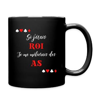 Joueur Poker Homme Cadeau Humour Bataille Roi As - Mug uni - noir - Droite
