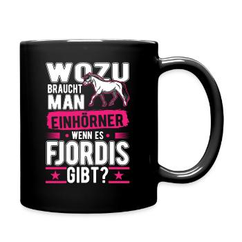 Fjordpferd Einhorn Fjord Pferd Norweger Pferd - Tasse einfarbig - Schwarz - Rechts