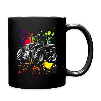 Traktor Retro Traktor Vintage Bauer Landwirt Trakt - Tasse einfarbig - Schwarz - Rechts