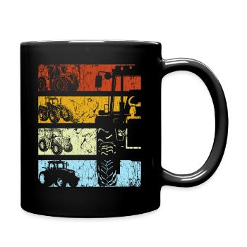 Traktor Retro Traktor Vintage Bauer Landwirt Trakt - Tasse einfarbig - Schwarz - Rechts
