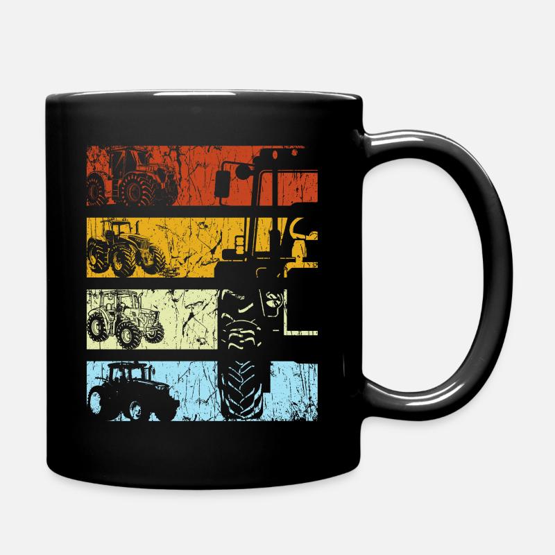 Traktor Retro Traktor Vintage Bauer Landwirt Trakt - Tasse einfarbig - Schwarz