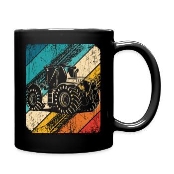 Traktor Retro Traktor Vintage Bauer Landwirt Trakt - Tasse einfarbig - Schwarz - Rechts