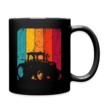 Traktor Retro Traktor Vintage Bauer Landwirt Trakt - Tasse einfarbig - Schwarz - Rechts
