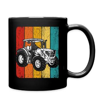 Traktor Retro Traktor Vintage Bauer Landwirt Trakt - Tasse einfarbig - Schwarz - Rechts