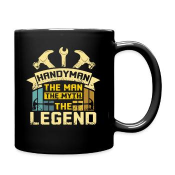 Handyman the man the myth the legend - Full Colour Mug - black - Right