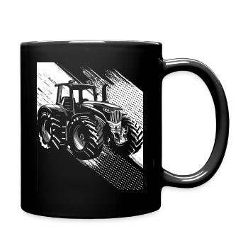Traktor Retro Traktor Vintage Bauer Landwirt Gesch - Tasse einfarbig - Schwarz - Rechts