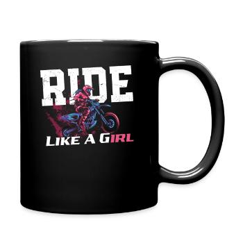 Dirt Bike Motorcross MX Rider - Tasse einfarbig - Schwarz - Rechts