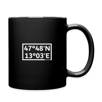Salzburg Koordinaten - Tasse einfarbig - Schwarz - Rechts
