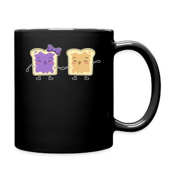 Erdnussbutter Gelee Paar Leckeres Spread Essen - Tasse einfarbig - Schwarz - Rechts
