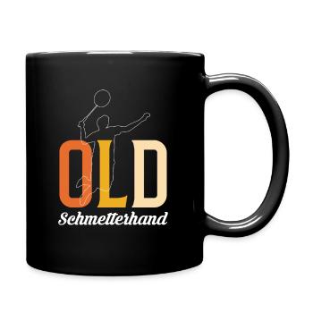 Old Schmetterhand Federball Badminton - Tasse einfarbig - Schwarz - Rechts