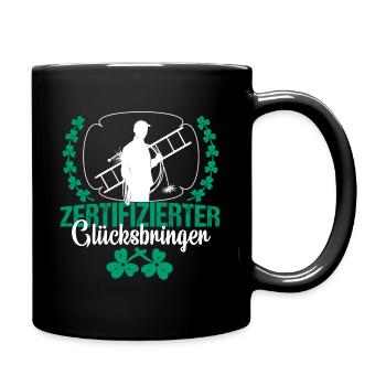 Schornsteinfeger Zertifizierter Glücksbringer - Tasse einfarbig - Schwarz - Rechts