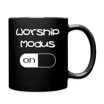 Worship Mode On Jesus Bible Christian Saying - Full Colour Mug - black - Right