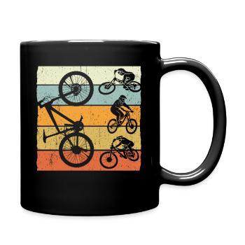 MTB Kleidung Kinder, Erwachsene MTB Geschenk Mount - Tasse einfarbig - Schwarz - Rechts