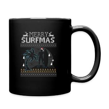 Surf Surfer Ugly Christmas Sweater Cadeau - Mug uni - noir - Droite