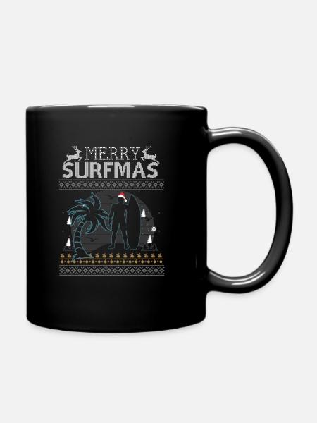 Surfen Surfer Ugly Christmas Sweater Geschenk - Tasse einfarbig - Schwarz