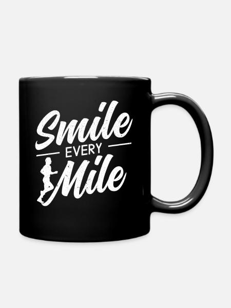 Smile Every Mile Marathon Runner Athlet Running - Tasse einfarbig - Schwarz