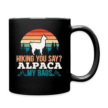 Hiking You Say Alpaca My Bags Day Climbing Llama - Full Colour Mug - black - Right
