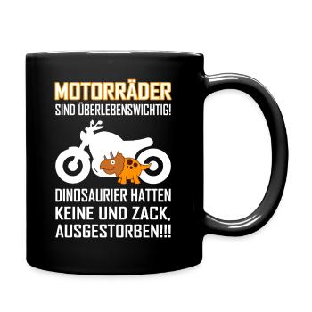 Motorräder sind überlebenswichtig Biker Bikerin - Tasse einfarbig - Schwarz - Rechts