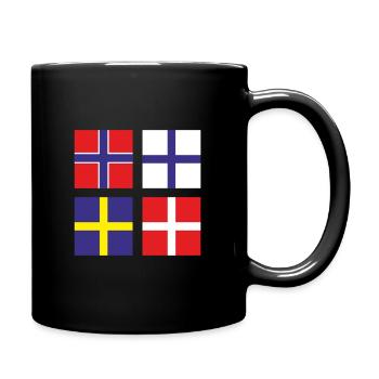 Skandinavien Quadrate Norwegen Schweden Finnland - Tasse einfarbig - Schwarz - Rechts