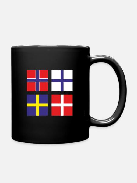 Skandinavien Quadrate Norwegen Schweden Finnland - Tasse einfarbig - Schwarz