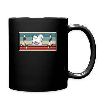Samojede Herzschlag Schlittenhund Samojedenspitz - Tasse einfarbig - Schwarz - Rechts