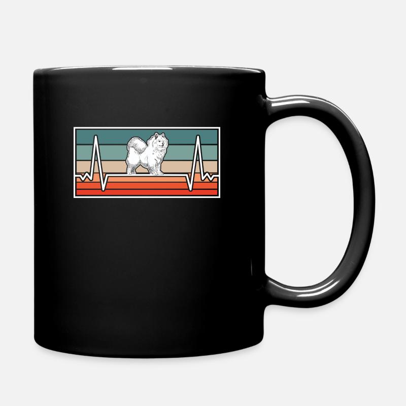 Samoyed Heartbeat Chien de traîneau Samojedenspitz - Mug uni - noir