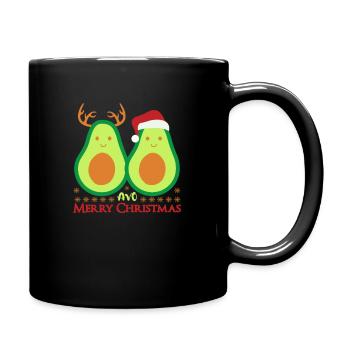 Christmas Avocado Vegan Gift - Full Colour Mug - black - Right