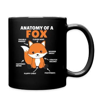 süßer Fuchs Erklärung Anatomy of a Fox - Tasse einfarbig - Schwarz - Rechts