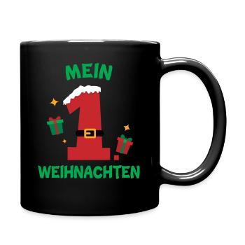 Mein 1. Weihnachten Kinder Strampler Baby Geschenk - Tasse einfarbig - Schwarz - Rechts
