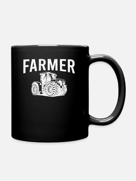 Landwirt Farmer Traktor - Tasse einfarbig - Schwarz