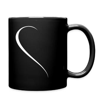 Half White Heart - Full Colour Mug - black - Right