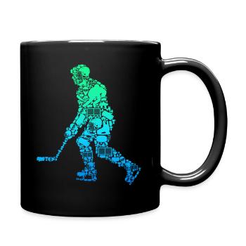 Eishockey Eishockeyspieler Kinder Jungen - Tasse einfarbig - Schwarz - Rechts