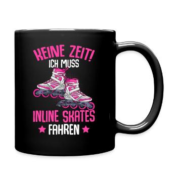 Inline Skates Inline Skating Inline Skater - Tasse einfarbig - Schwarz - Rechts
