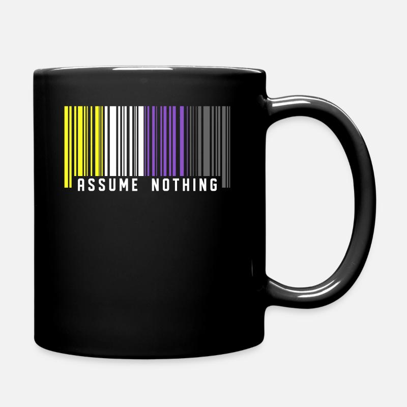 Nonbinary | Nichtbinärer Stolz Barcode Flagge - Tasse einfarbig - Schwarz