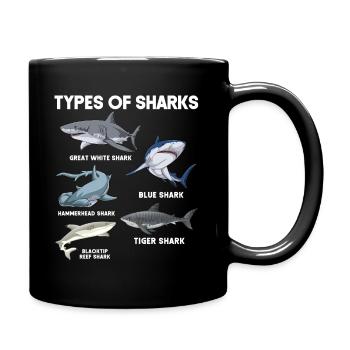 Types de requins - Mug uni - noir - Droite