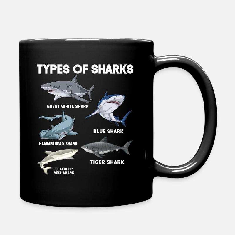 Types of Sharks - Tasse einfarbig - Schwarz