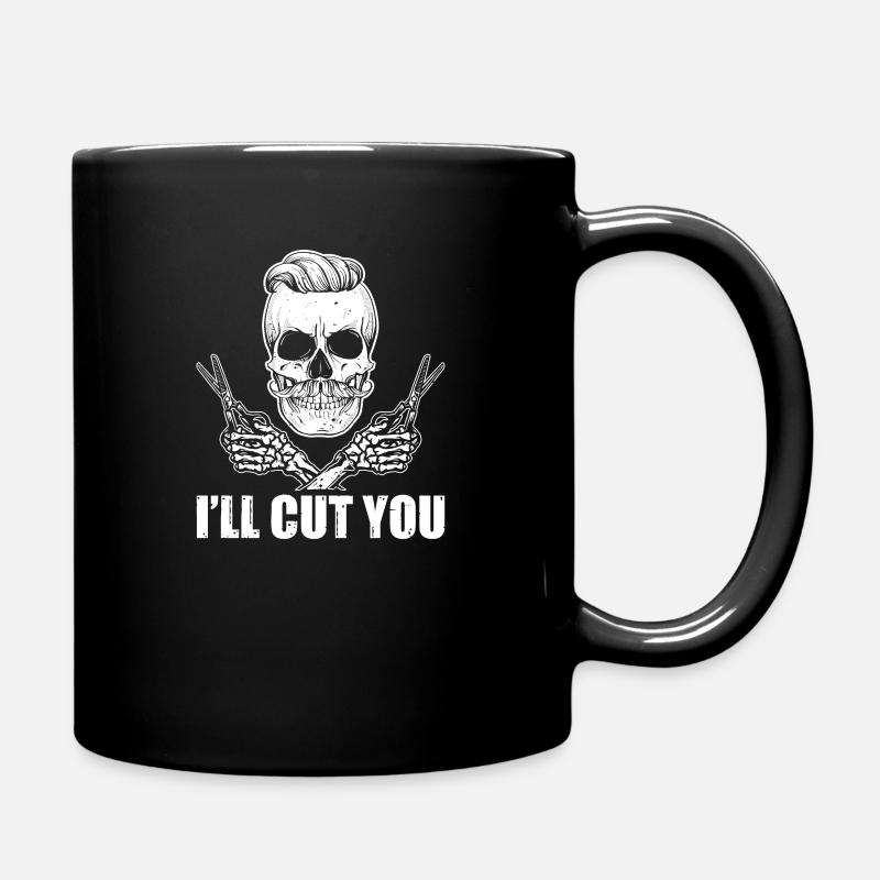 Barber Totenkopf Friseur Style - Tasse einfarbig - Schwarz